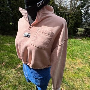 Adidas Cropped, Quarter-Zip Sweatshirt